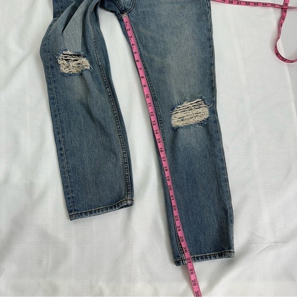 Free People Size 26 Distressed High Waist Straight Ankle Jeans - Picture 11 of 13